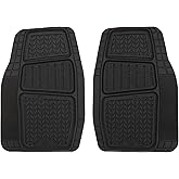 Dickies 2-Piece DuraSport Deep-Tray Floor Mats, Heavy-Duty Mats for Cars, Trucks, SUVs — Black