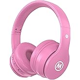 Mokata Headphones Kids Bluetooth 5.4 Wireless Play Time 68H Safe Volume Limit 85/94dB Over-Ear Foldable Headset,Fast Charging,with Aux Cord Built-in Mic for Toddler Child Pad Study Tablet Pink