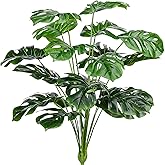 CLONG Artificial Palm Leaves Plants Faux Fake Monstera Turtle Leaf Tropical Large Palm Tree Leaves Plant Outdoor UV Resistant Plastic Plants (Green)