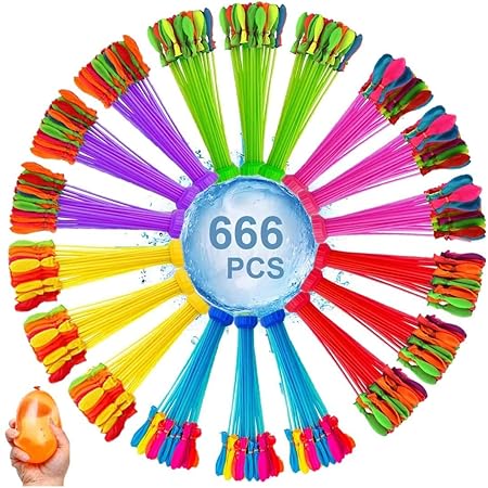 Amazon 666個水風船 ジックバルーン 水爆弾 60秒で一気に作れる ウォーターバルーン 子供水遊び玩具 バーベキュー 水合戦 学園祭 夏祭り イベント用品 風船 バルーン おもちゃ