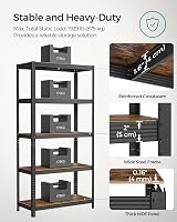 SONGMICS Set of 2 Shelving Units 40 x 90 x 180 cm Rustic Brown Black view 3