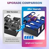 UAONO Trading Card Storage Box 2400+ MTG Deck Box 4 Top Loader Black Blue view 6