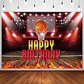Sensfun 7x5ft Basketball Birthday Backdrop Decorations Sports Theme Stadium Photography Background for Boys Basketball Happy Birthday Party Cake Table Banner Supplies Photo Booth Props