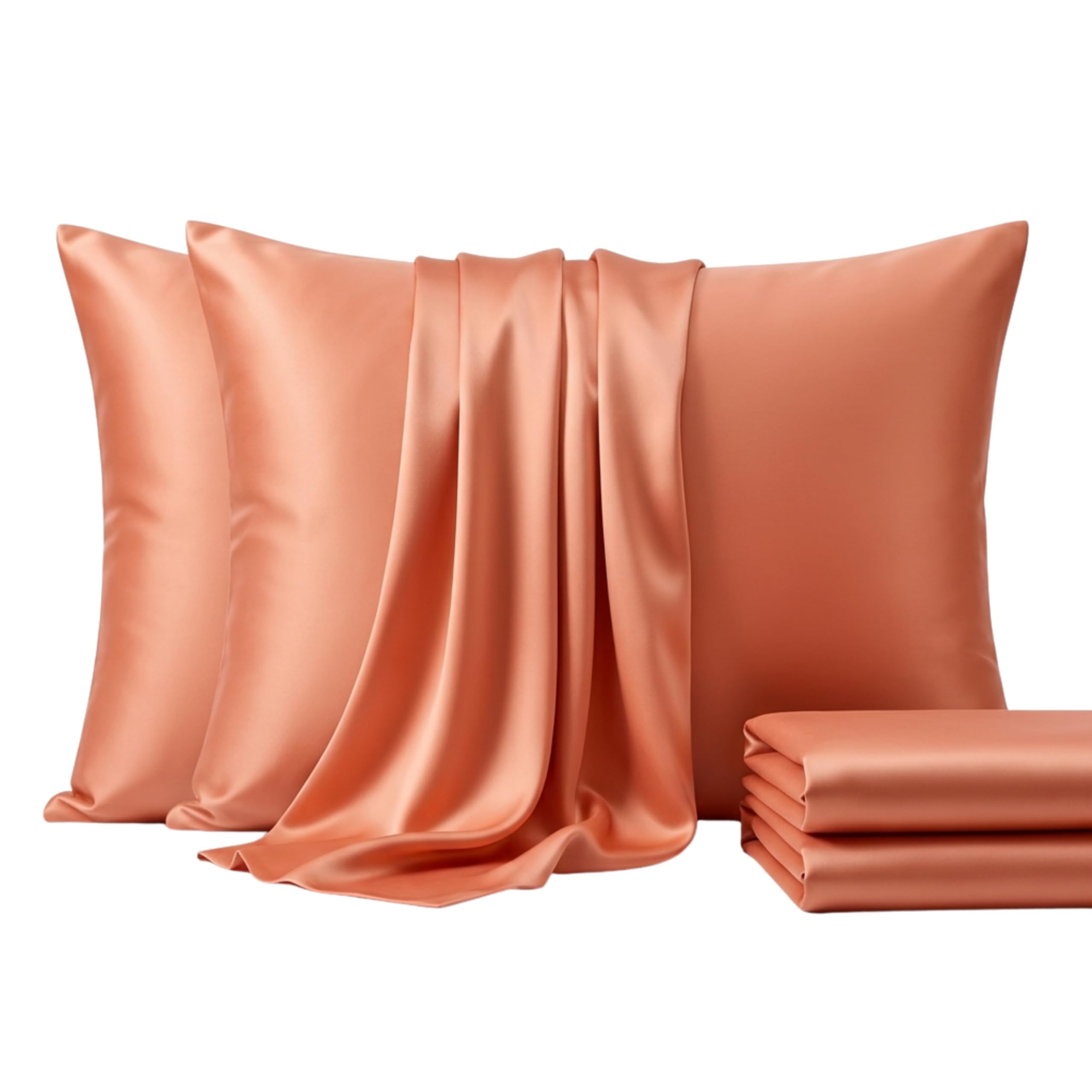 Brit Cotton TC 400 Thread Count Pillowcase with Envelope Closure, Breathable Plain Soft 100% Egyptian Cotton Pillow Covers, 2 Pack (50cmX75cm, Royal Peach)
