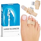 BENAYO 2-Pack Hammer Toe Straightener Wraps for Women &amp; Men,Adjustable Toe Splint (Beige, L:WOMEN(9.5-13)/MEM(7.5-12))