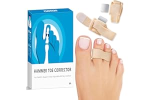 BENAYO 2Pcs Hammer Toe Straightener & Broken Toe Wraps - Adjustable Toe Splint with Removable Aluminum Support for Crooked Toes,Overlapping Toes-Men & Women.