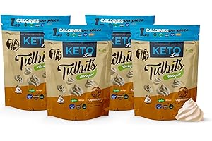 Tidbits Fun Bites Meringues, Keto Friendly Gluten Free Snacks, Low Carb Keto Snack, Low Sugar Snacks for Keto Diet, 1.25 Cal per Piece, Pack of 4 Low Calorie Snacks, Cappuccino – Santte Foods