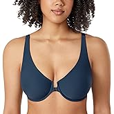 DELIMIRA Women's Front Closure Bras Seamless Plus Size Plunge Underwire Unlined Comfortable Bra