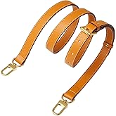 BMBMLV Vachetta Genuine Leather Adjustable Genuine Leather Crossbody Straps Replacement (Honey brown)