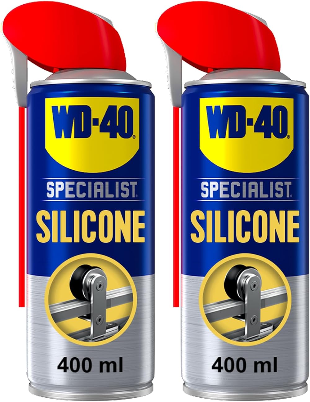 WD-40 Specialist Silicone Spray Lubricant 400ml Twin Pack All Weather
