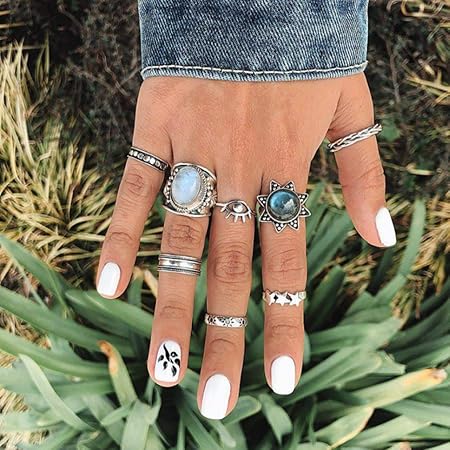 kemai Vintage Gelenkring Set Stern Geometrie Auge Knuckle Ring Set Boho Nail Midi Ring Set