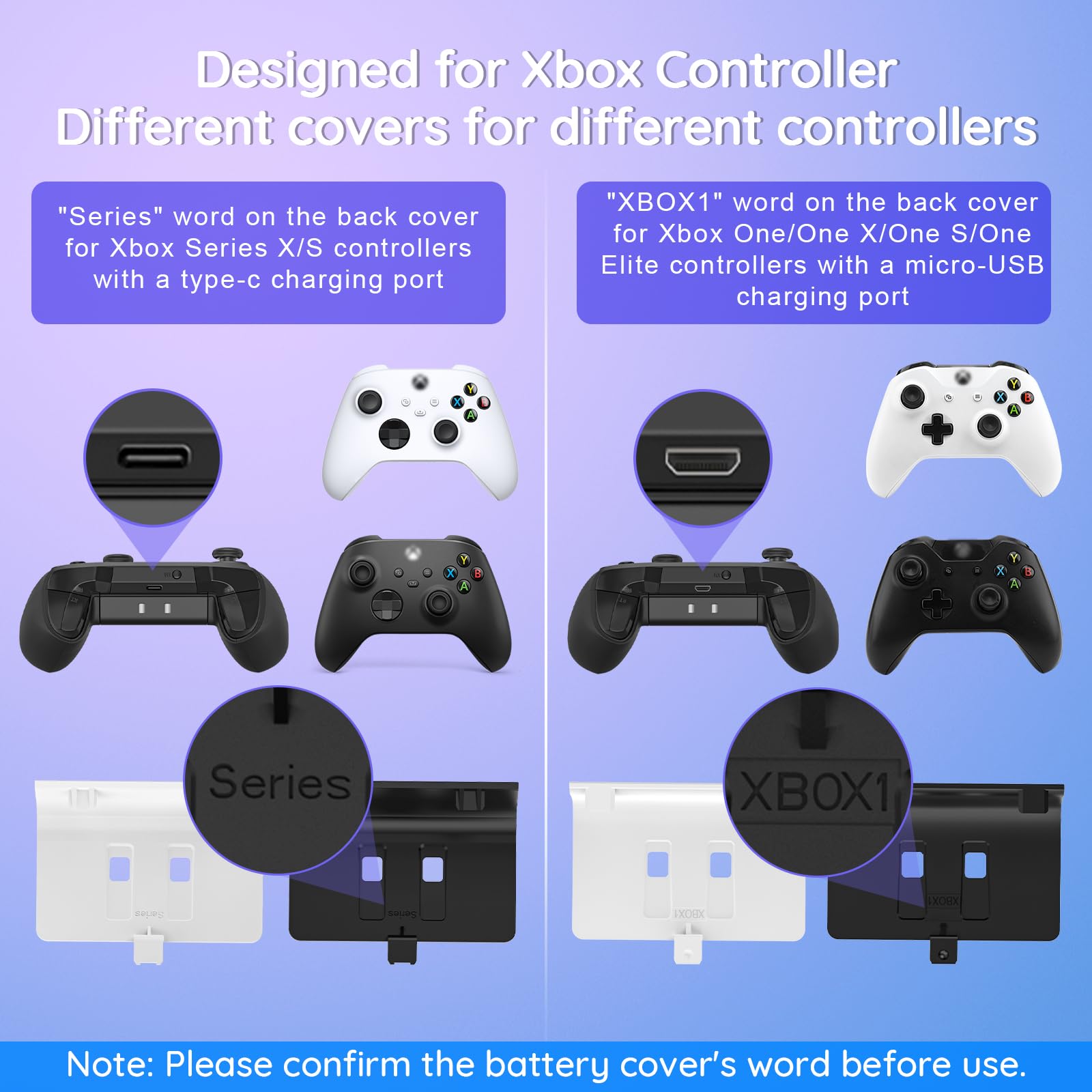 KEKUCULL Dual Dock Charging Station Compatible with Xbox Series X/S, Xbox One/One X/One S Controllers, Efficient Xbox Controller Charger with 2 * 1100mah Rechargeable Controller Battery Packs(Black)