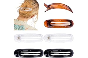 Aileam 6PCS Flat Claw Clip French Concord Hair Clip Barrette for women Thick Hair Clips Grip Yoga Hair Banana Barrettes for Styling Women Girls Thin Hair Accessories