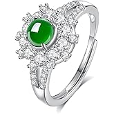 MRW Rings For Women Handmade Natura Green 925 Sterling Silver Gold Plated Zircon Ring Jewelry For Women