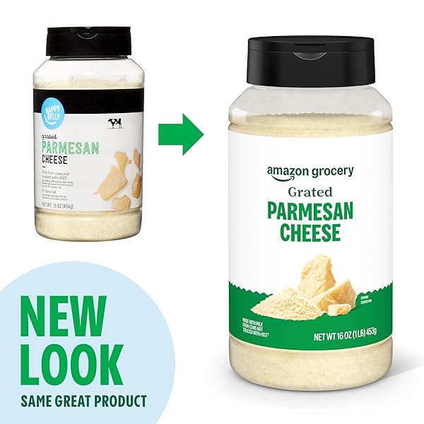 AMAZON GROCERY, GRATED PARMESAN CHEESE SHAKER, 16 OZ