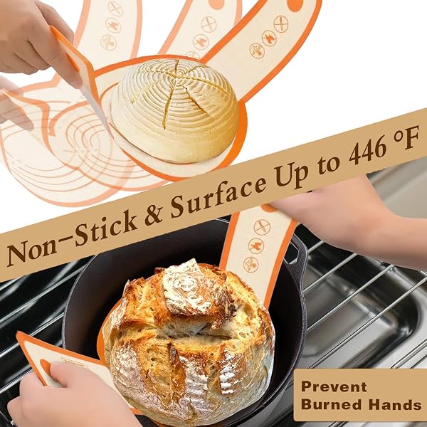 HZPOINTONE BANNETON PROOFING BASKETS SET OF 2, SOURDOUGH BAKING SUPPLIES, BREAD MAKING KIT – 9″ OVAL & 10″ ROUND WITH SILICONE SLING, NATURAL, BPB001