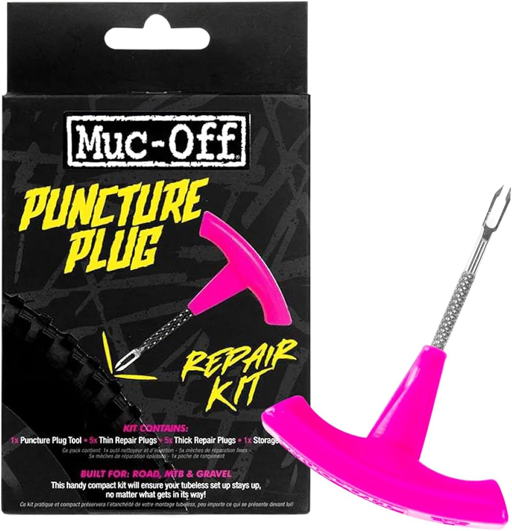 Muc-Off Puncture Plug Repair Kit Tubeless Tyre with Reamer Tool, 10 Plugs