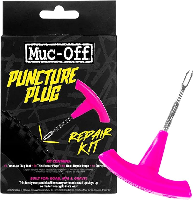 Muc-Off Puncture Plug Repair Kit Tubeless Tyre with Reamer Tool, 10 Plugs