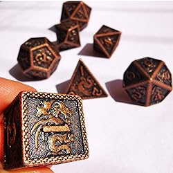 HAOMEJA Metal Dragon Set Dice DND 7 Role Playing