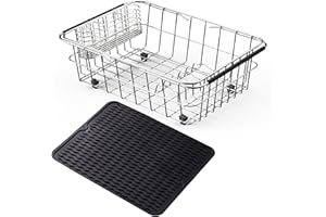 NiuYichee Expandable Dish Drying Rack, Stainless Steel Dish Drainer Rack Organizer in Sink, Drainage Rack Over Sink,Dish Drai