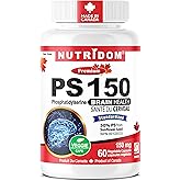 Nutridom Phosphatidylserine Supplement 150mg | Soy-Free Sunflower Lecithin-Sourced PS | Helps Support Cognitive Health and Br