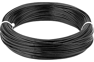 JOIKIT 1/8 Inch 164 Feet Black Vinyl Coated Wire Rope, 7x7 Strand Wire Cable 304 Stainless Steel Rope OD 3/32 Inch, Coated OD 1/8 Inch for Railing System Decking, 880 Lbs Breaking Strength