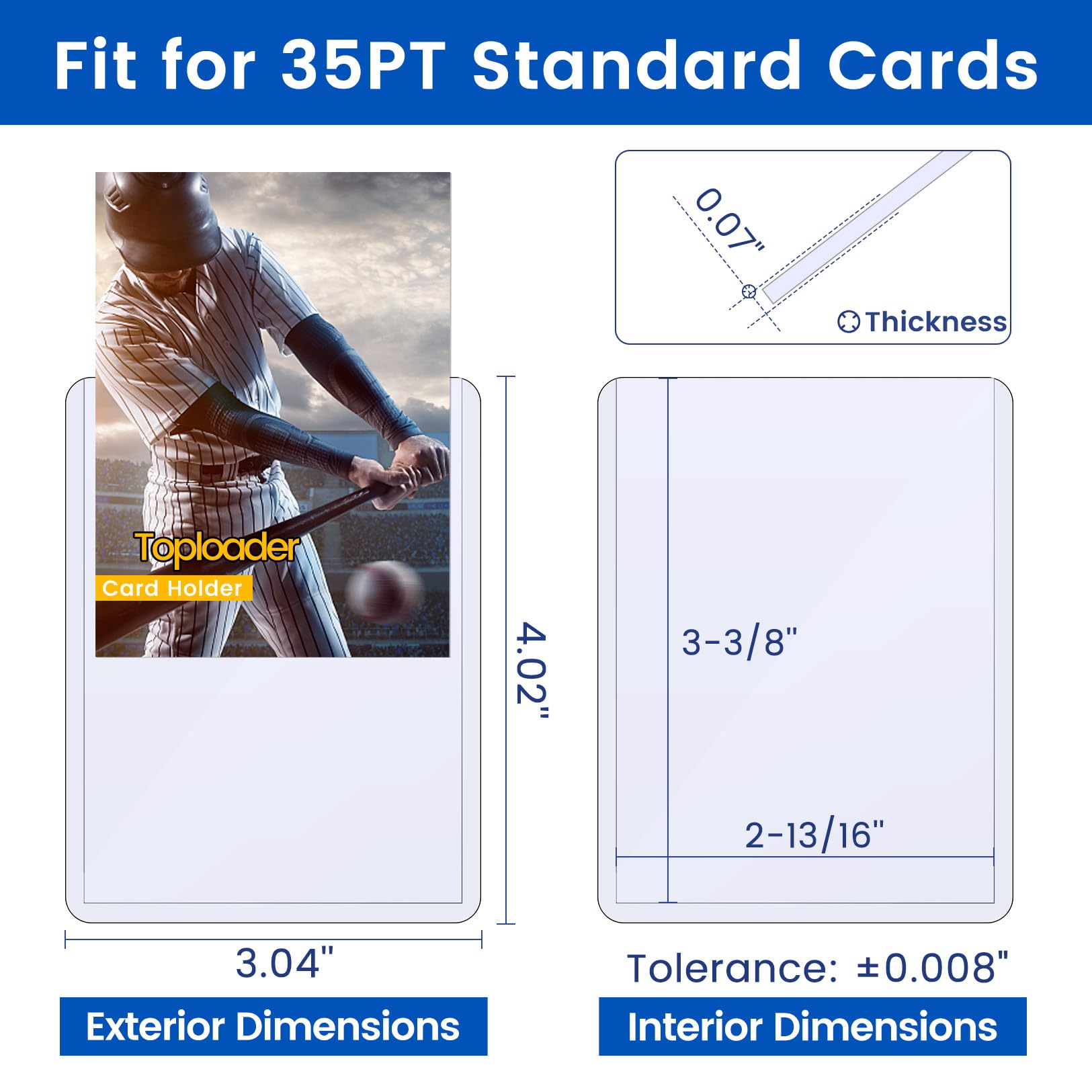 32 Count Topload Card Holder, Sooez 35PT Topload Card Protector, 3