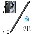 Galaxy S24 Ultra S Pen [WithBluetooth] Replacement for Samsung Galaxy S24 Ultra 5G All Verisons Stylus Pen 4096 Pressure Sensor, Air Command Touch-Free Control+ 5*Tips (Dark Gray)