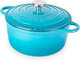 Nuovva Enamelled Cast Iron Dutch Oven 5 Quart Blue 24cm with Lid