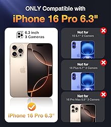 Diaclara Designed for iPhone 16 Pro Case, Full Body