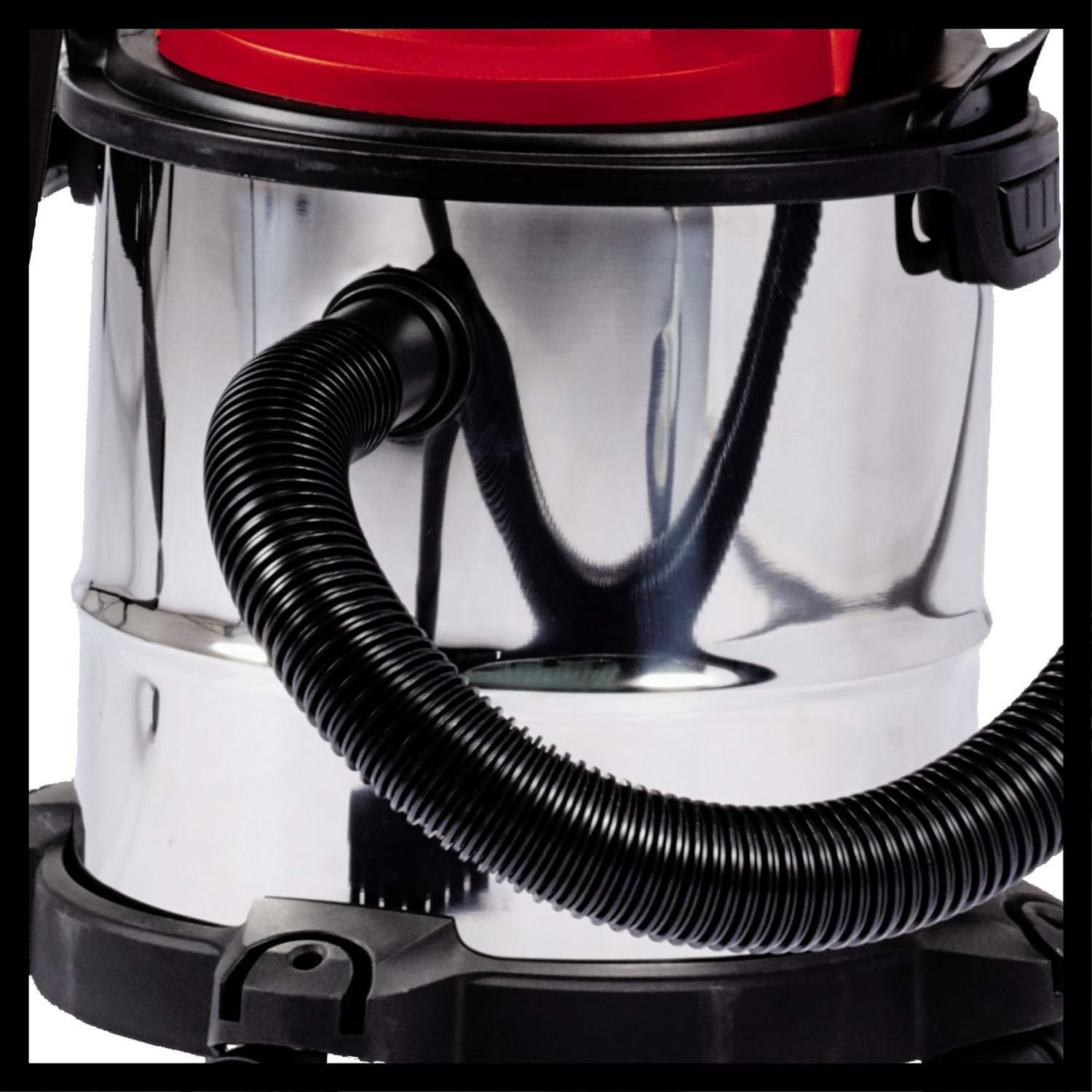 Einhell TC-VC 1812 S Nass-Trockensauger (1.250 W Leistung, 36mm Schlauchsystem, 12 l Edelstahlbehälter, Schaumstofffilter, umfangr. Düsenzubehör), Rot, Schwarz, Weiss 4