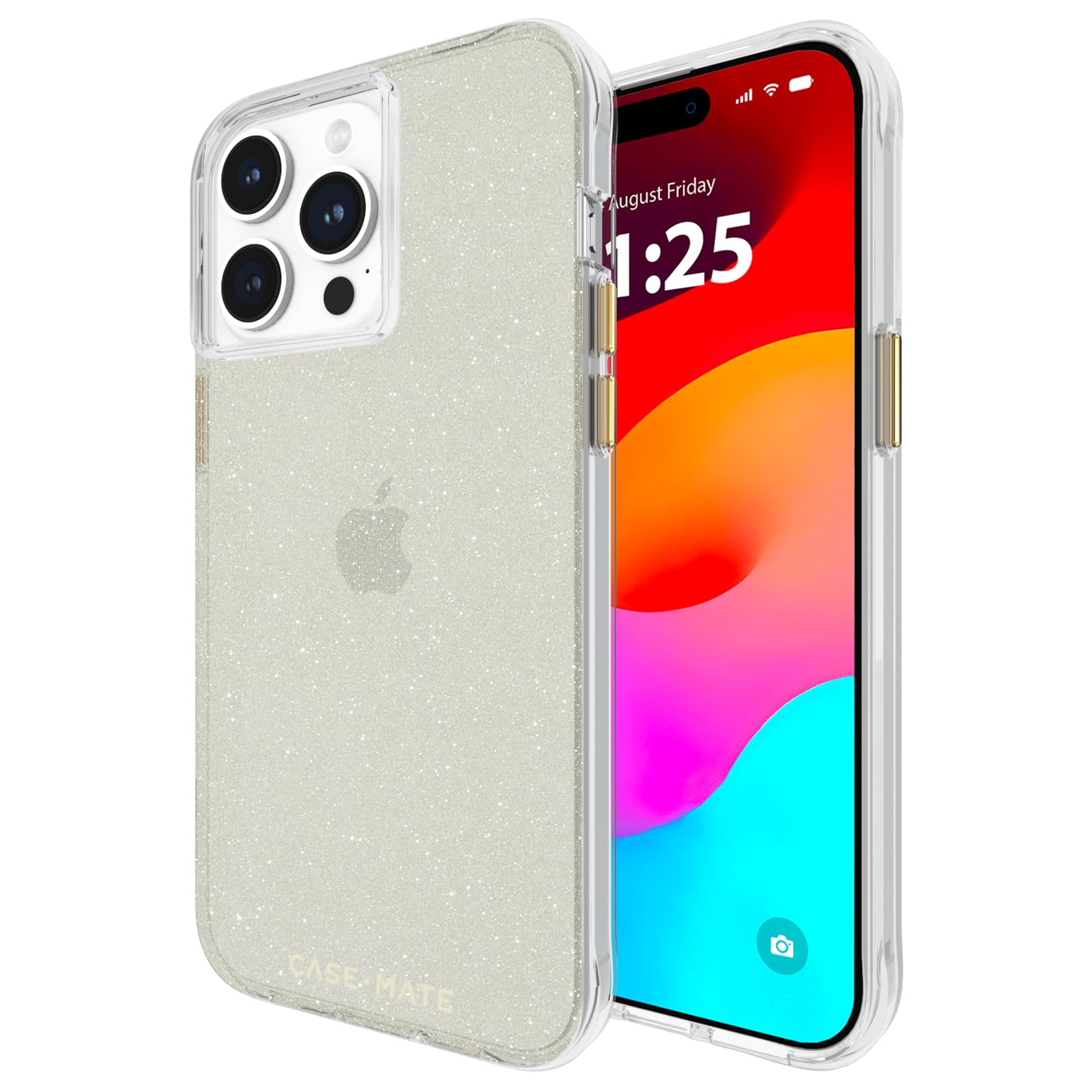 Case-Mate iPhone 15 Pro Max Case - Sheer Crystal Champagne Gold [12FT Drop Protection] [Wireless Charging Compatible] Luxury Cover w/Cute Bling Sparkle for iPhone 15 Pro Max 6.7", Anti-Scratch, Slim