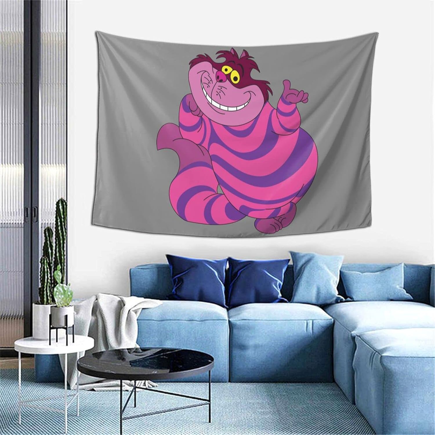 Amazon Co Jp 新品 人気 チェシャ猫 アリス 3 北欧風 壁掛け布 ポスター インテリア 152 102cm多機能 部屋や窓の飾り リビングルーム ベッドルーム 壁飾り 個性プレゼント おしゃれ 壁画 ホーム キッチン