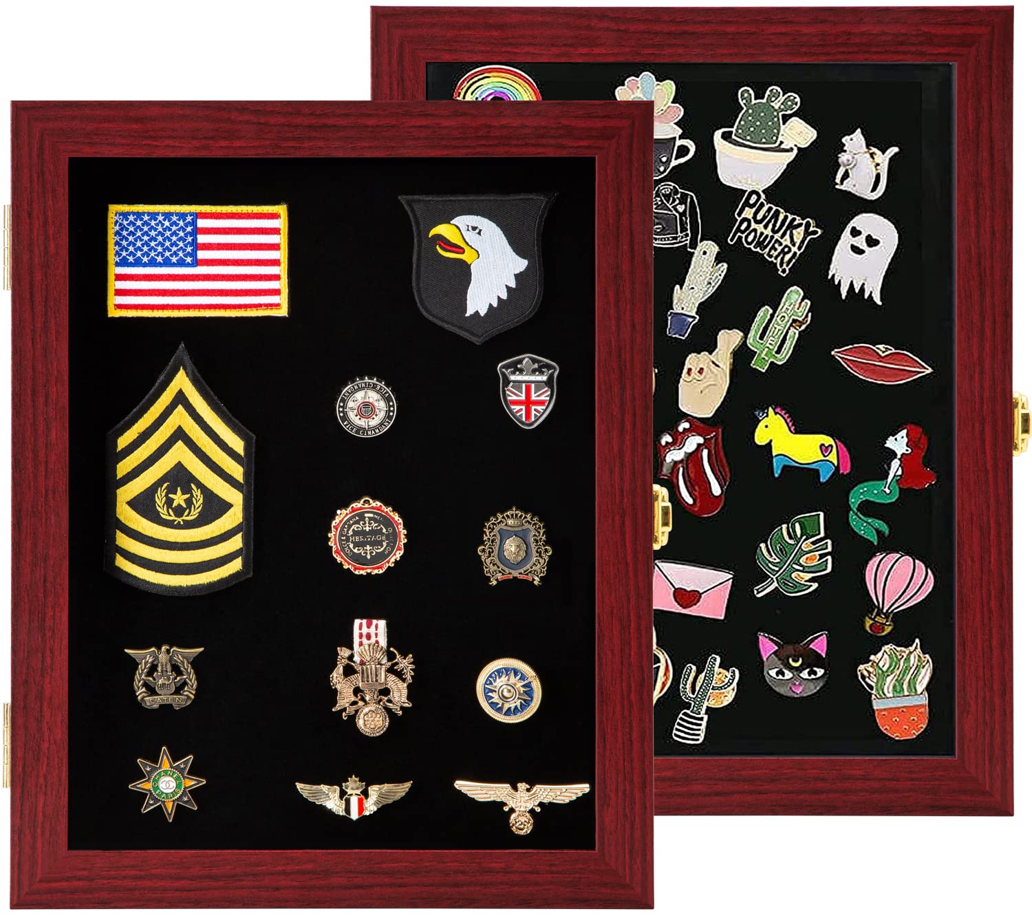 VERANI 11x14 Pin Display Case Pin Collection Display Box Military Medal Display Frame with Uv Protection Acrylic Door for Beach Tags Jewelry Insignia Ribbons Patches Insignia Ribbons Sport Pins Image