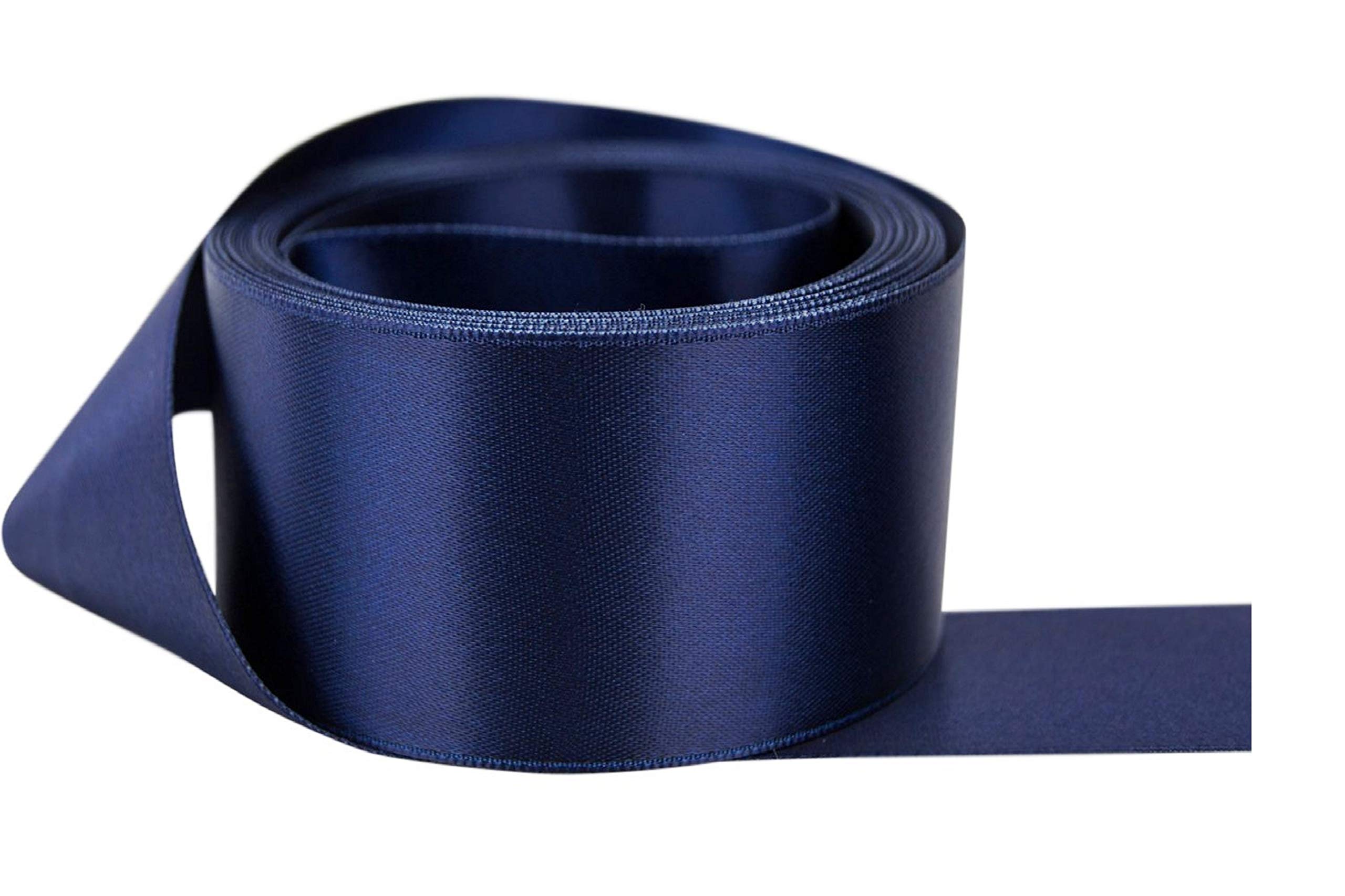 Double Sided Satin Ribbon Size 38mm x 10 Meters (Navy Blue) Perfect for Gifts Wrap Sew Party, Decorations Events Dress Wedding Christmas Crafts, Bows Car, DIY, Bouquets, Cake More — image 1