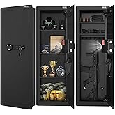VEVOR 42.91" Tall Wall Gun Safe, 4-Tier Hidden Safe with Keypad & Fingerprint, 3 Removable Shelves & 6 Key Holders, Q235 Cold