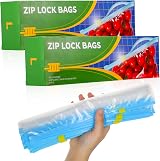 Hemiks 50 Pcs Food Storage Freezer Bags 4.55L Large Zip Lock Expandable Bottom