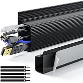 Delamu 2 Pack Safe &amp; Tidy Cable Management Solution - Protect Kids &amp; Pets with Home &amp; Office Cable Management Under Desk, Cable Organizer, Cable Management Kit, Cord Organizer for Desk, 15.7in x 2
