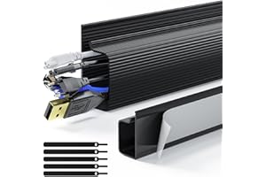 Delamu 2 Pack Safe & Tidy Cable Management Solution - Protect Kids & Pets with Home & Office Cable Management Under Desk, Cable Organizer, Cable Management Kit, Cord Organizer for Desk, 15.7in x 2