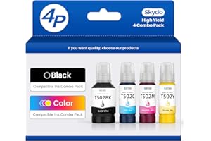 Skydo502 Ink Refill Bottles Replacement for T502 Printer Ink for Ecotank ET-2850 ET- 2800 ET-2750 ET-4760 ET-3830 ET-2760 ET-