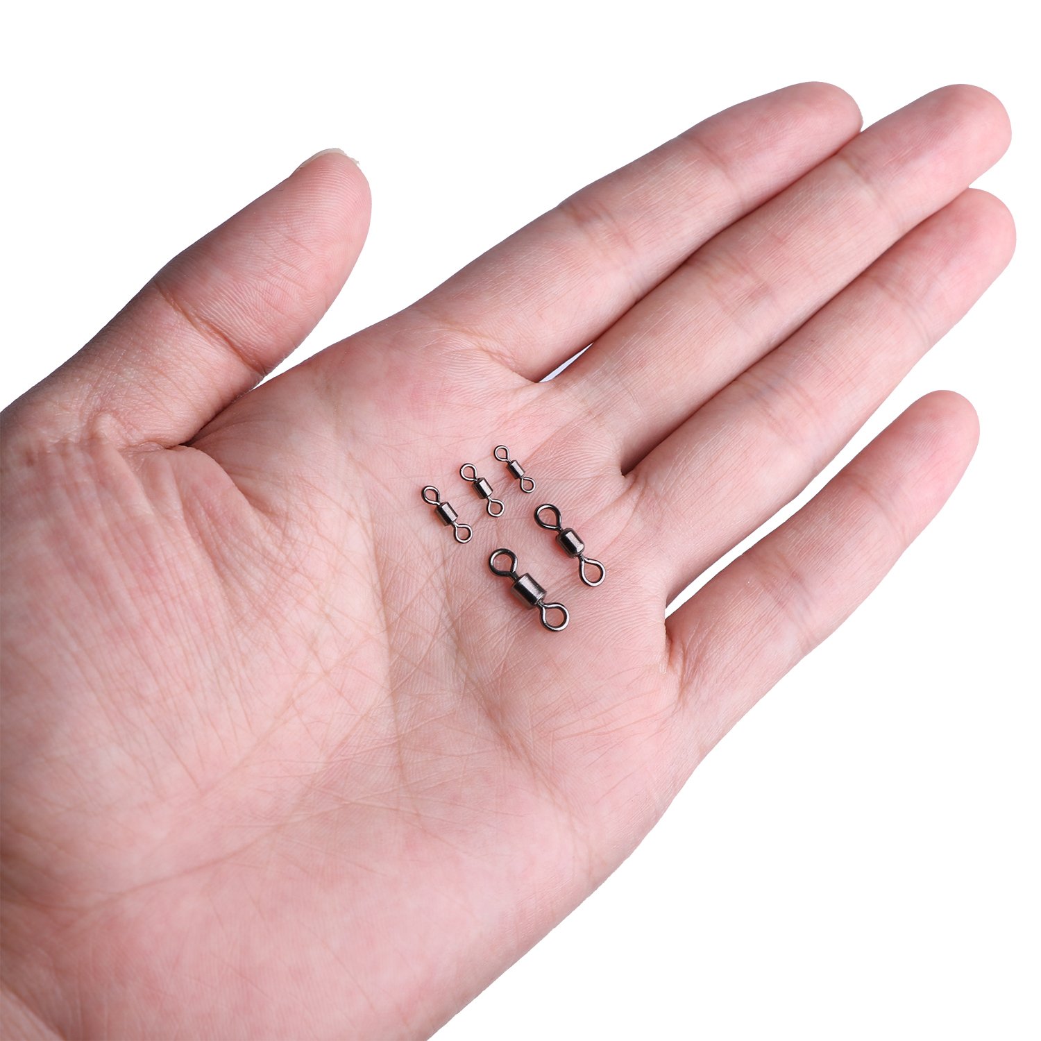 Goture Rolling Swivel Saltwater 20lb to 77lb Welded Ring, Stainless Steel Nickel Coated (Pack of 100)