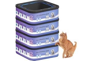 Astrallgn 4 Pack Cat Litter Refill Bags Cartridges,Ultra Odor Control,Compatible with Genie Cat Standard,Plus, Style/XL+ Pails