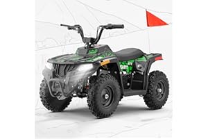 Hover Heart Electric ATV, 36V ATV for Kids with 500W Motor, Safe 15MPH 4 Wheeler with Parent Speed Control, Dual Suspension, Kids Quad Bike for Boys Girls Off-Road and Race (Green)