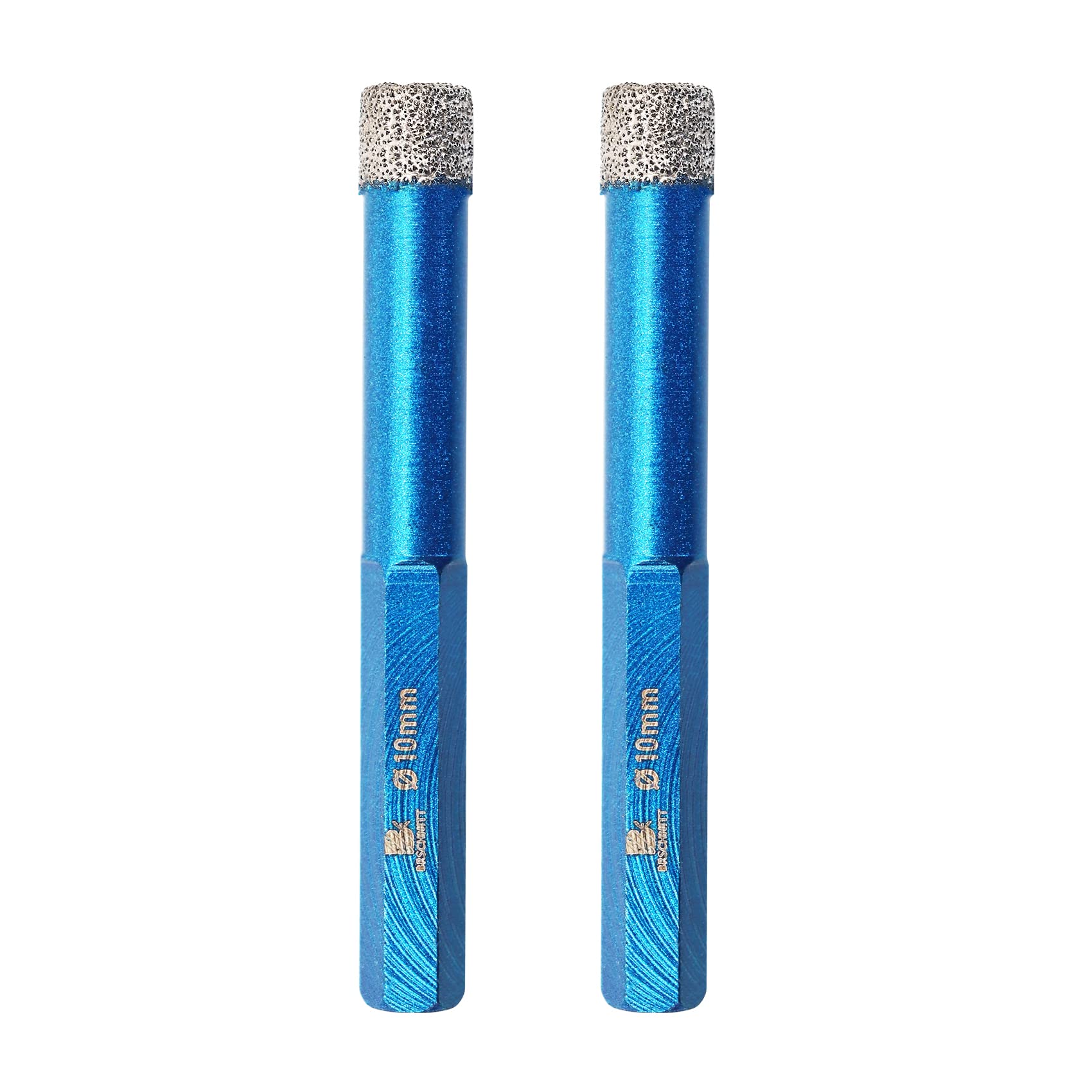 BRSCHNITT 2pcs 10mm Diamond Hole Saw Core Drill Bit Set for Porcelain Tile, Ceramic, Stone, Granite, Marble - Dry Drilling Hex Shank Kit — image 1