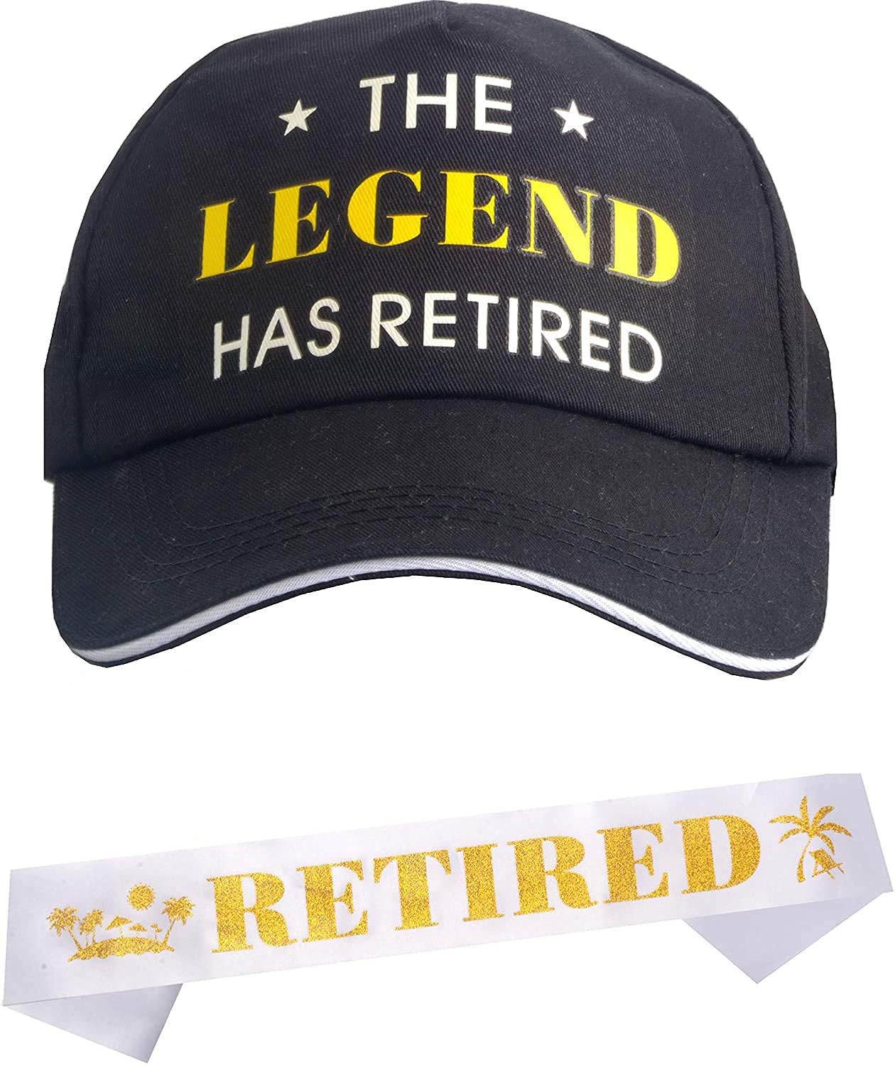 Retirement Party Decorations, Officially Retired Sash and Hat/ Baseball Cap, Retirement Sash