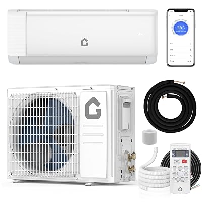 9000 BTU Mini Split AC w/Remote Control19 SEER2 Cools Up to 450 Sq. Ft,Ductless Inverter Mini Split System w/0.75 Ton Heat Pump Pre-Charged & Installation Kit, Ultra-Quiet