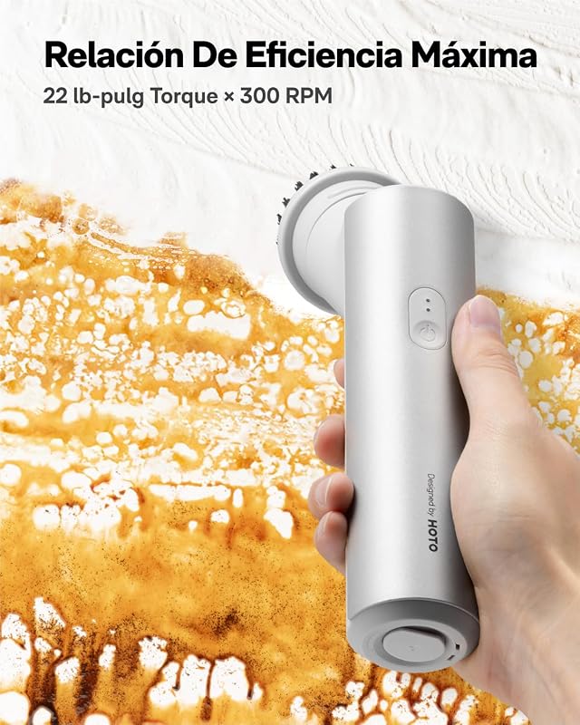 Limpiador giratorio eléctrico, IPX7, cepillo impermeable de cuerpo completo, limpiador inalámbrico de baño con 9 cabezales, hasta 22 pulgadas-libras