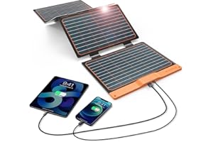 FLEXSOLAR 40W Small USB Solar Panel Charger 18W USB-A USB-C PD2.0 Portable Foldable Power Emergency ETFE Monocrystalline Panels IP67 Waterproof Camping Hiking Backpacking Outdoor for Phones Power Banks Tablets