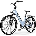 Funhang Electric Bike for Adults, 1000W Peak EBike, 50 Miles 21.7MPH Adult Electric Bicycles with 48V Built-in Removable Battery, Adjustable Stem, Rear Rack, 7 Speed, 26" Step-Thru E Bike for Commute
