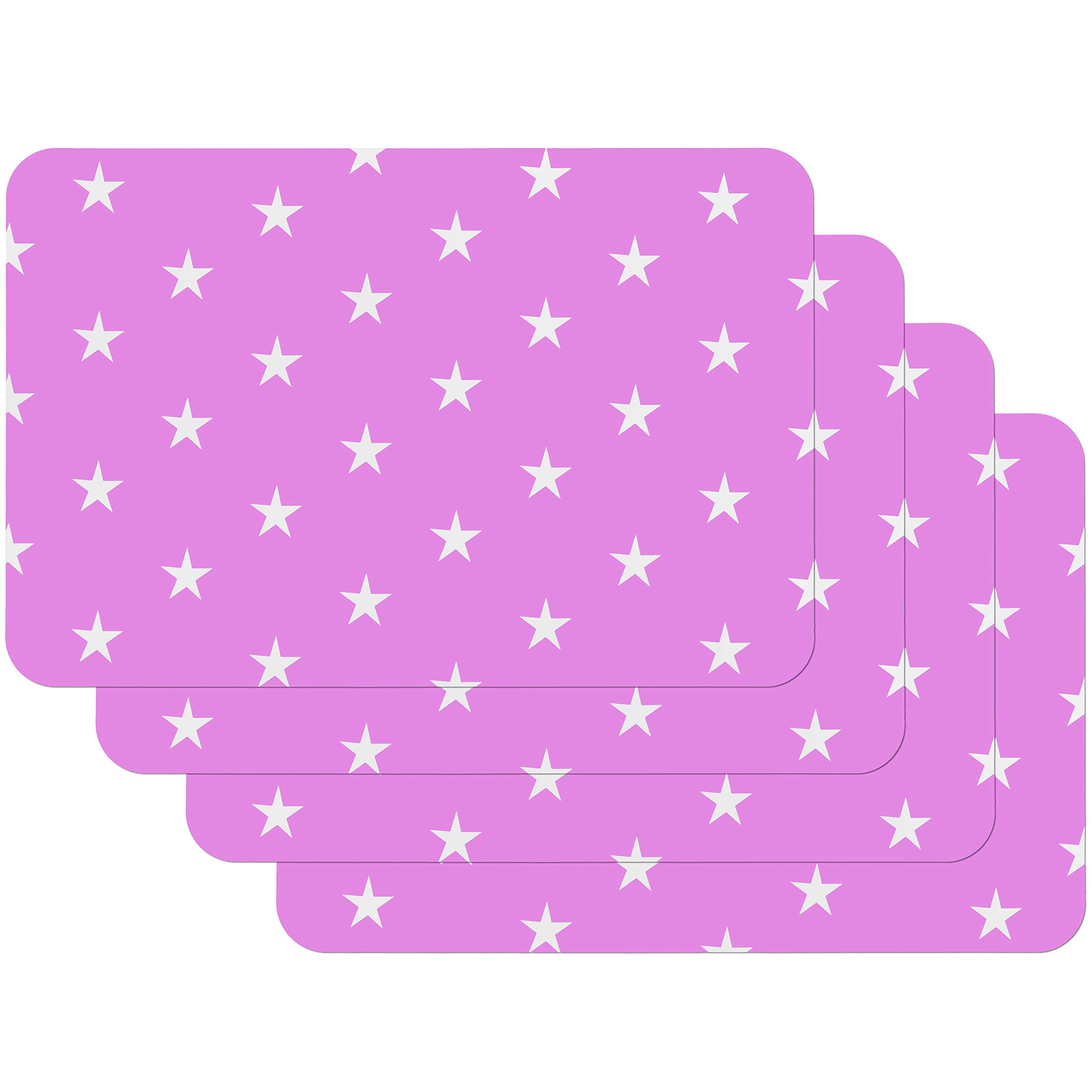 Venilia 59048 Placemat Stars Fuchsia Pattern 45 x 30 cm 4 Pieces Non-Slip Heat Resistant Made Polypropylene
